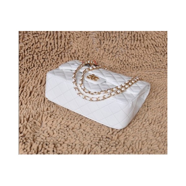 Chanel San Valentino Flap Borse Serie Agnello Bianco Con Ghw