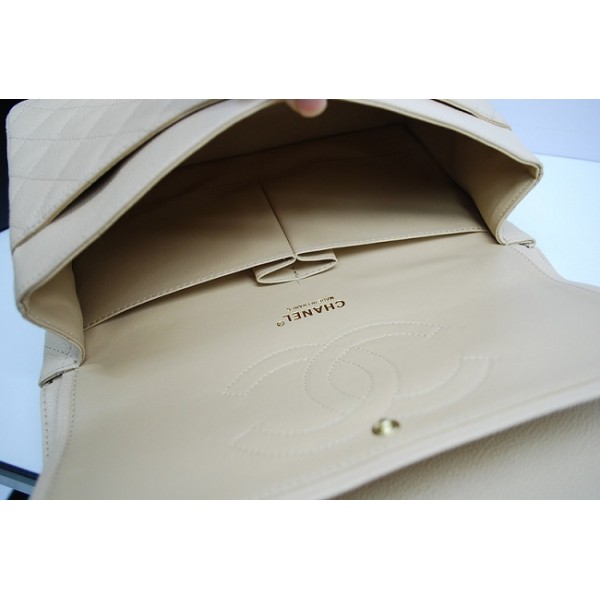 Chanel Beige Caviar Leather Borse Jumbo Flap Con Ghw 36097