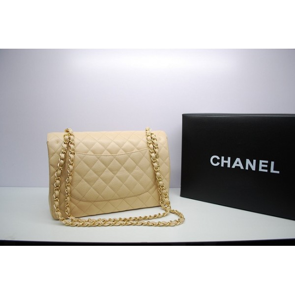 Chanel Beige Caviar Leather Borse Jumbo Flap Con Ghw 36097