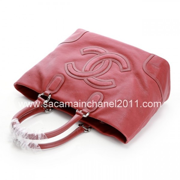 In Pelle Di Vitello Rosso Borse Chanel 2012 Bowling Con Silver H