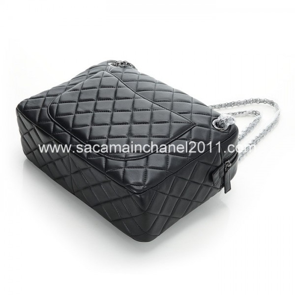 Vintage Chanel Bag 2012 Black Agnello Fotocamera Con Un Pistola 