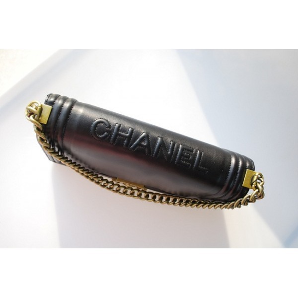 Borse Chanel 2012 Boy Smaltato Nero In Pelle Di Vacchetta Grande