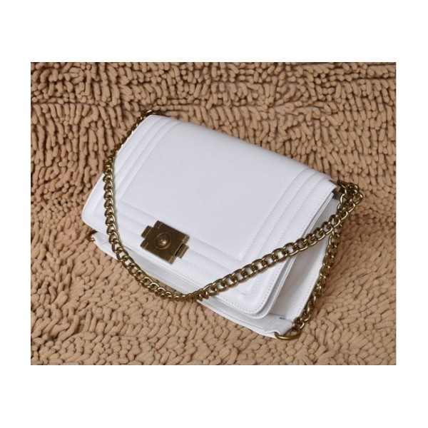 Borse Chanel Boy 2011 Con Old Gold Hw Bianco Dagnello