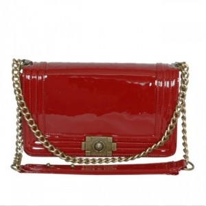 Chanel 2011 Borse Flap In Red Boy Pelle Con Brass Hw