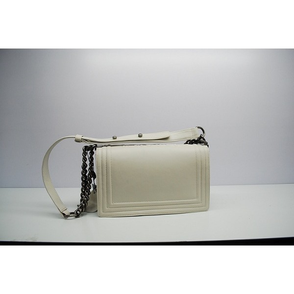 Chanel A66713 Flap Borse Boy Off White Vitello Con Shw Vintage