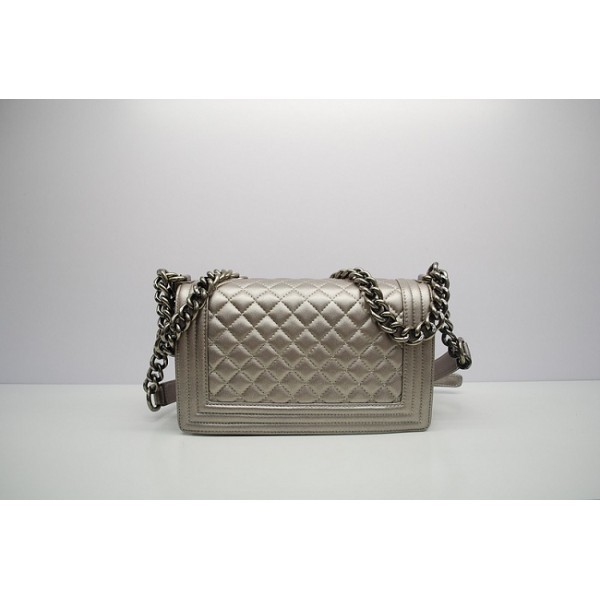 Chanel A67086 Argento Boy Borse Pelle Di Agnello Con Shw Grigio