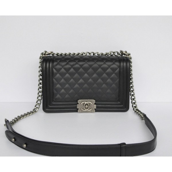 Chanel A67086 Flap Boy Borse In Pelle Di Vitello Nero Trapuntato