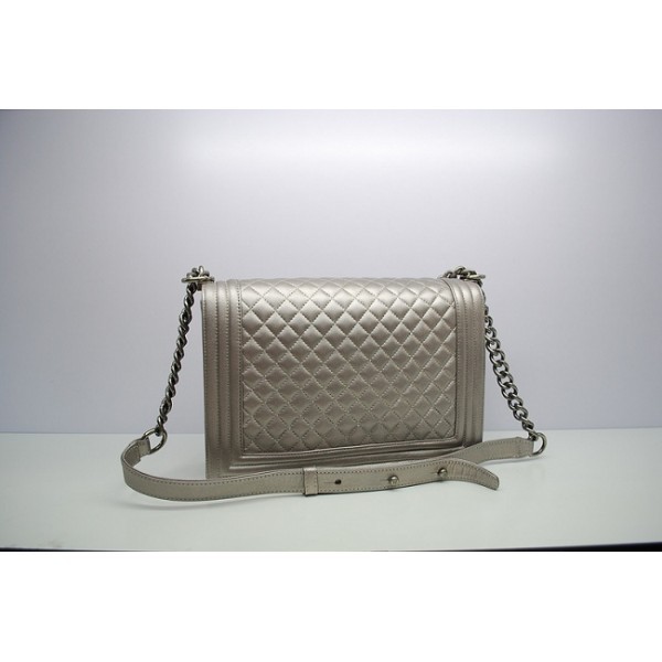 Chanel A67087 Argento Boy Borse Pelle Di Agnello Con Shw Grigio