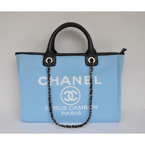 Chanel Cambon A66941 Blu Canvas Borse Per La Spesa