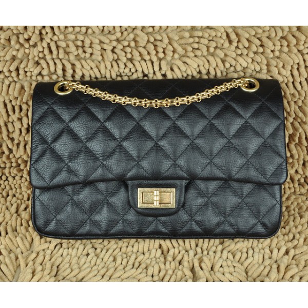 A28668 Chanel Classic Flap Bag In Pelle Di Vitello Nera Con Fini