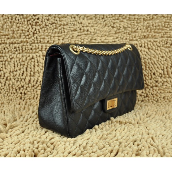 A28668 Chanel Classic Flap Bag In Pelle Di Vitello Nera Con Fini