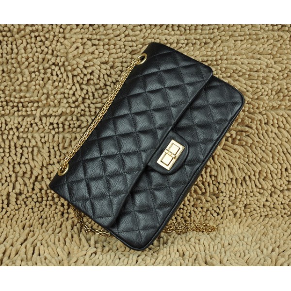 A28668 Chanel Classic Flap Bag In Pelle Di Vitello Nera Con Fini