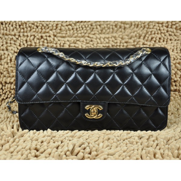 Borse Chanel Flap A01113 In Pelle Di Agnello Nero Con Hardware O