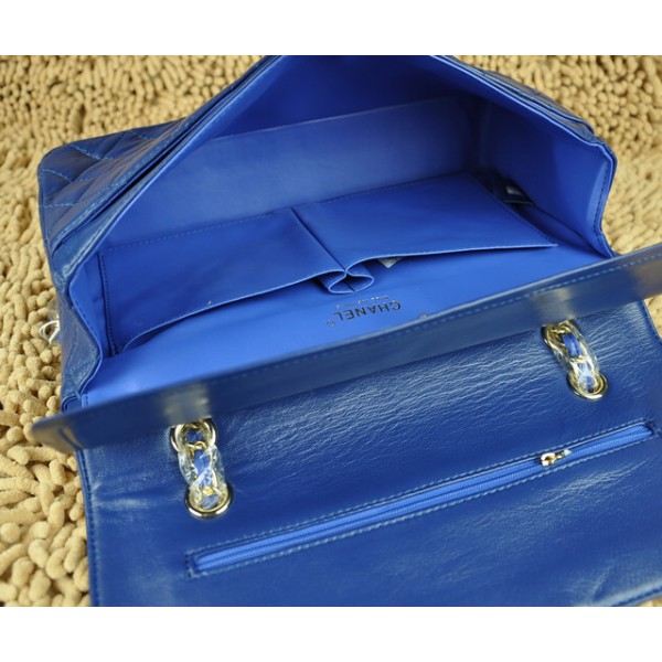 Chanel A01113 Blu Flap Borse Agnello Con Hardware Oro