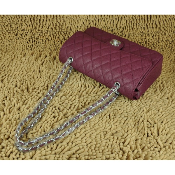 Chanel A01113 Borse Classic Flap Caviar Viola Con Hardware Argen