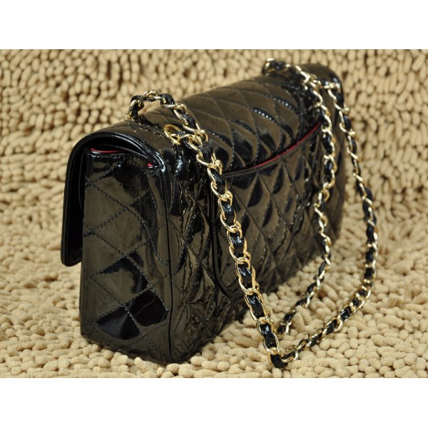 Chanel A01113 Borse Classic Flap In Vernice Nera Con Ghw