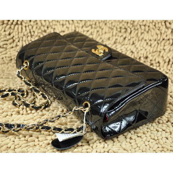 Chanel A01113 Borse Classic Flap In Vernice Nera Con Ghw