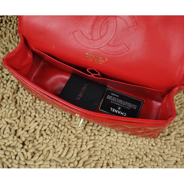 Chanel A01113 Borse In Pelle Rosso Vernice Con Hardware Oro