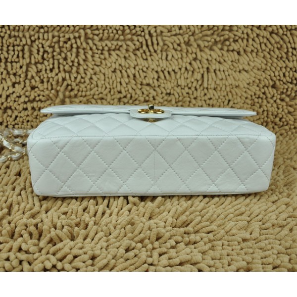 Chanel A01113 Flap Borse Agnello Bianco Con Hardware Oro