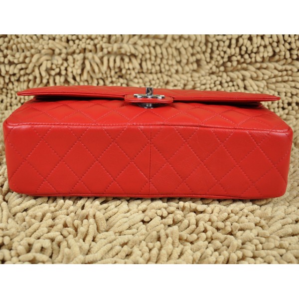 Chanel A01113 Flap In Pelle Di Agnello Borse Rosso Con Hardware