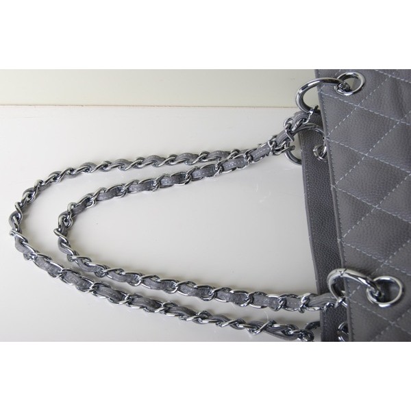 Chanel A58004 Borse In Pelle Grigio Con Caviale Shw