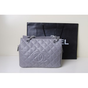 Chanel A58004 Borse In Pelle Grigio Con Caviale Shw