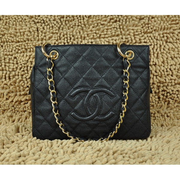 Chanel Borse A58004 In Pelle Fiore Di Colore Nero Con Oro Hw