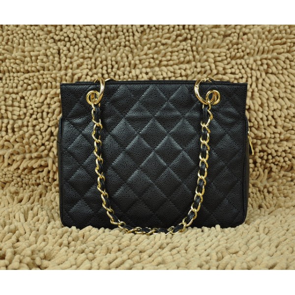 Chanel Borse A58004 In Pelle Fiore Di Colore Nero Con Oro Hw