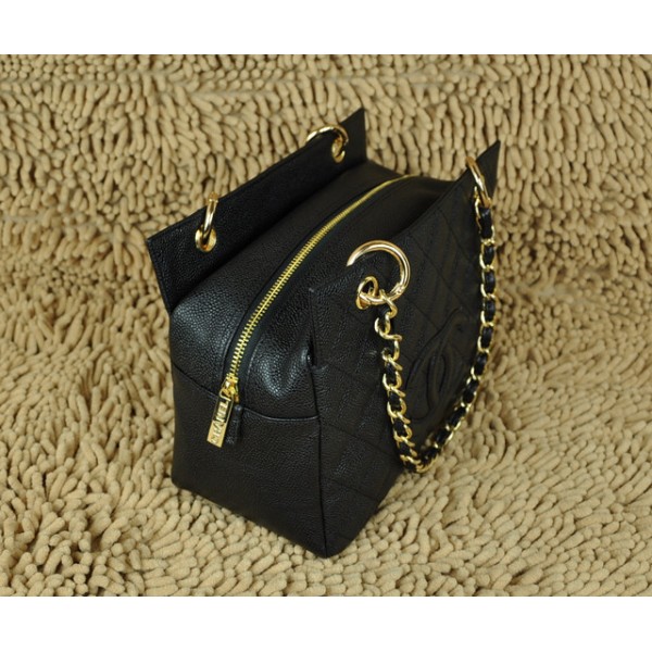 Chanel Borse A58004 In Pelle Fiore Di Colore Nero Con Oro Hw