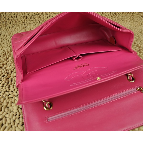 Rose Red Chanel A01113 Flap Borse Agnello Con Hardware Oro