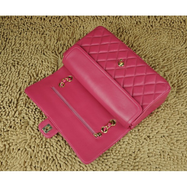 Rose Red Chanel A01113 Flap Borse Agnello Con Hardware Oro