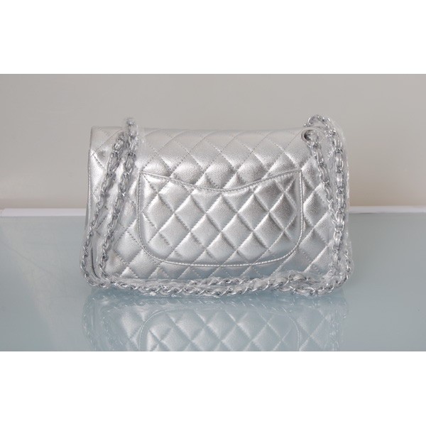 A01112 Chanel Quilted Flap Borse Pelle Di Agnello Con Shw Argent