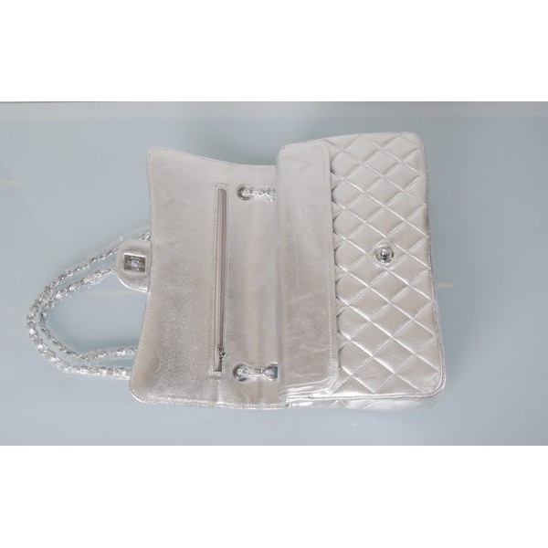 A01113 Chanel Quilted Flap Borse Pelle Di Agnello Con Shw Argent