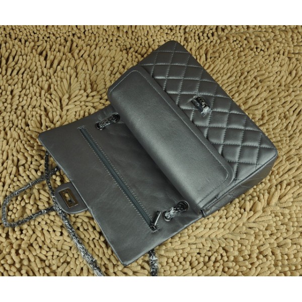 A30226 Chanel Classic Flap Borse Agnello Grigio Matellica