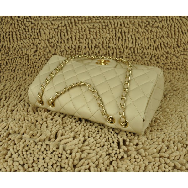 Agnello Chanel Jumbo Flap Bag A28600 Albicocca Con Oro Hw