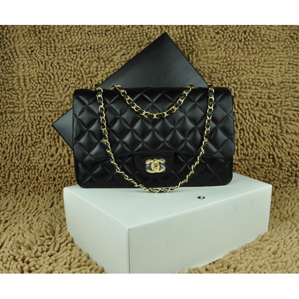 Borse Chanel Flap Jumbo A28600 In Pelle Di Agnello Nero Con Hard