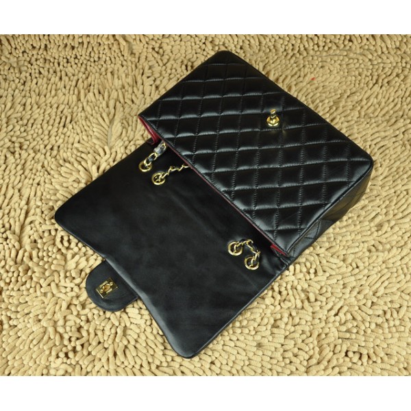 Borse Chanel Flap Jumbo A28600 In Pelle Di Agnello Nero Con Hard