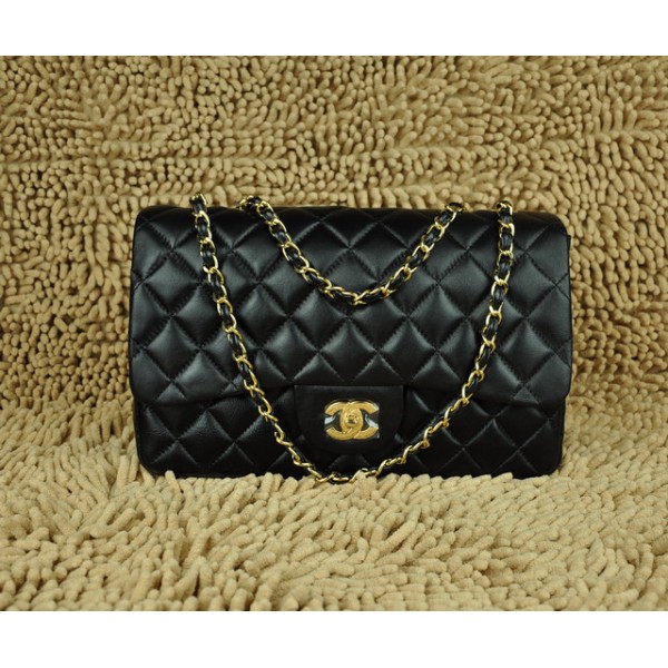 Borse Chanel Flap Jumbo A28600 In Pelle Di Agnello Nero Con Hard