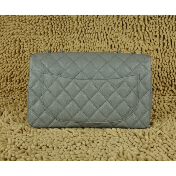 Borse Chanel Flap Jumbo A28600 In Pelle Grigia Con Grani Dargen