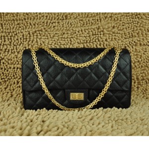 Chanel 28670 Classic Black Flap Borse In Pelle Di Vitello Con Or