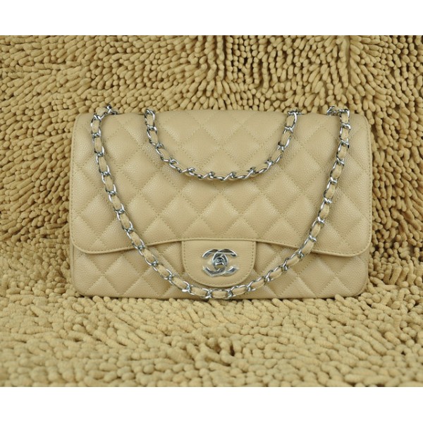 Chanel A28600 Albicocca Pelle Borse Grain Flap Con Hw Argento Ju