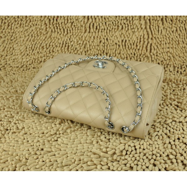 Chanel A28600 Albicocca Pelle Borse Grain Flap Con Hw Argento Ju