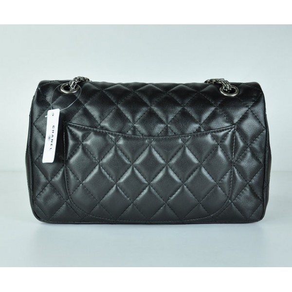 Chanel A28668 Classica Borsa In Pelle Di Agnello Lembo Nero E Ar