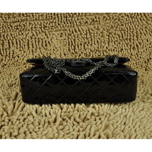 Chanel A30226 Nero Vernice Flap Borse Agnello Con Catena Depoca