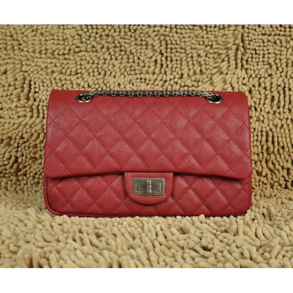 Chanel A30227 Classic Rosso Flap Borse Caviar Con Hardware Argen