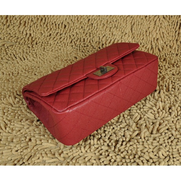 Chanel A30227 Classic Rosso Flap Borse Caviar Con Hardware Argen