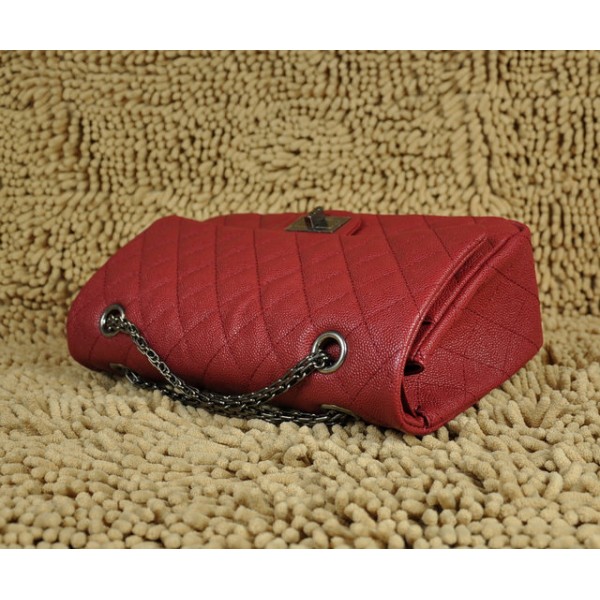 Chanel A30227 Classic Rosso Flap Borse Caviar Con Hardware Argen