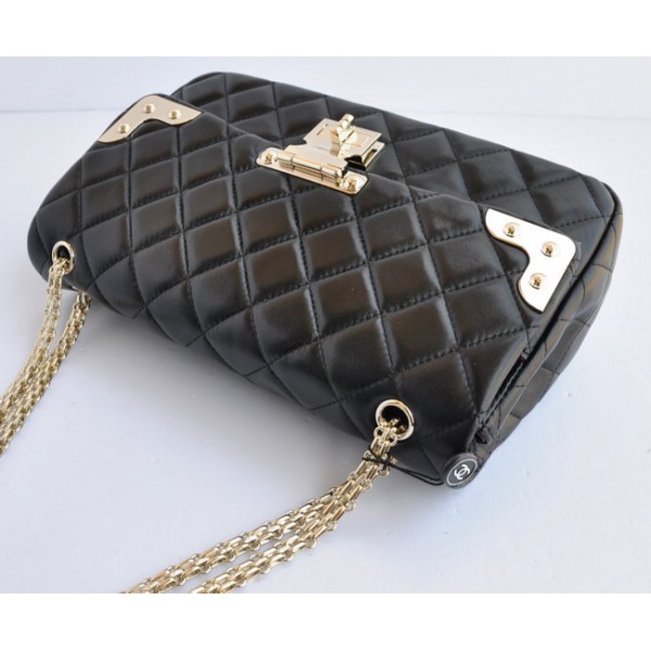 Chanel Flap Bag 2011 Black Agnello Doro