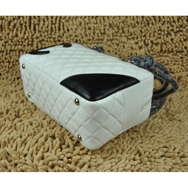 Borse Chanel A25174 Agnello Bianco Con Logo Cc Nero