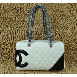 Borse Chanel A25174 Agnello Bianco Con Logo Cc Nero